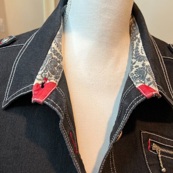 City Girl Nancy Bolen 2 pc Lightweight Embellished Silk trim Pant Set, Size 10 - Picture 5 of 16